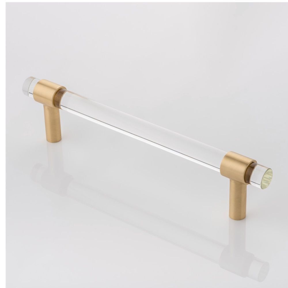 Anthropologie Gold and Acrylic Handle Cabinet Drawer Pull